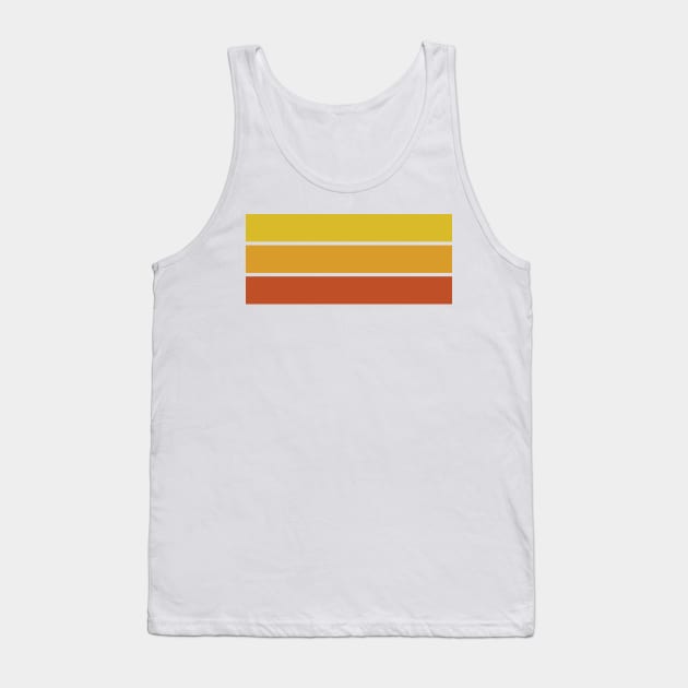 Three Classic Stripes - Yellow, Orange and Red Retro Sunset Tank Top by AbstractIdeas